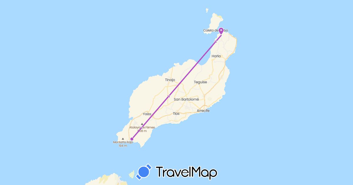 TravelMap itinerary: driving, train in Spain (Europe)